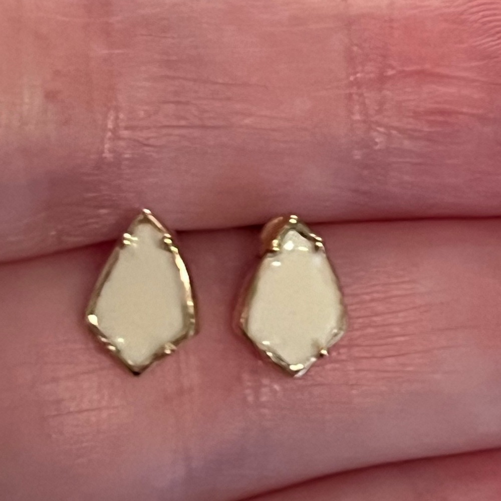 Dainty White Stud Earrings